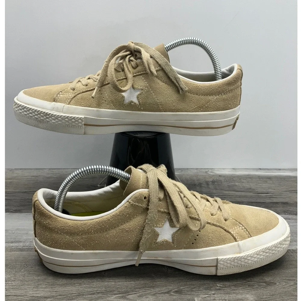 Converse One Star Ox Suede Sand Beige Sneakers 155777C Mens 7 Womens 9 Low Top - Picture 2 of 8